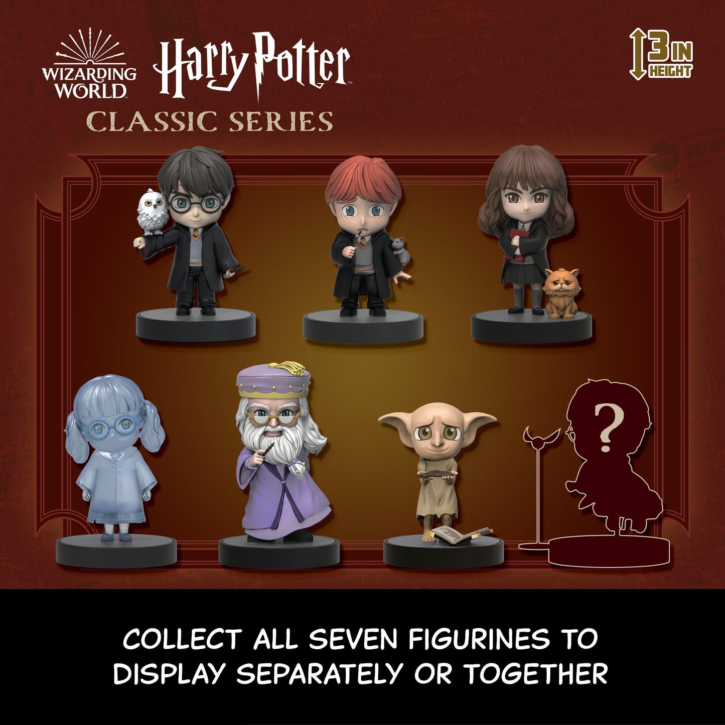 YuMe Harry Potter Hero Box - 6 Pack Blind Box Figurines | 3  Mystery Collectible Toys Featuring Harry  Ron  Dobby & More - Official Licensed Gift Set for Kids  Boys  Girls  and Fans Ages 8+
