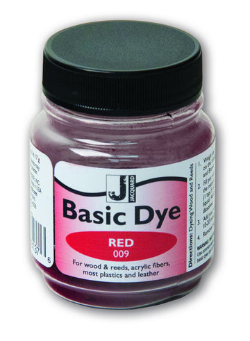 Jacquard Basic Dye .5oz - Red - The Perfect Solution for Hard to Dye Materials - Wood - Reeds - Straw - Paper - Leather - Hemp a