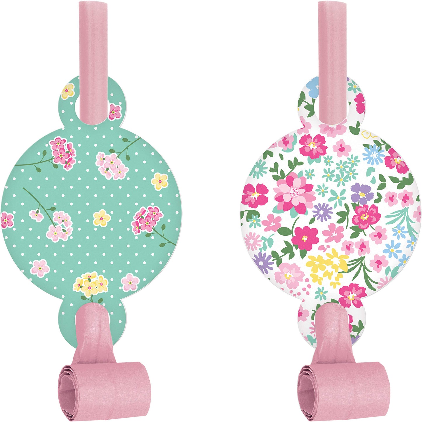 Floral Tea Party Party Blowers, 8 Ct