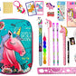 Kobbet Set  20+ Pcs Cute Unicorn Pencil Box, Pens, Eraser, Sharpener, Notebook, Keychain,Ruler Cute Notebook & More School Gif