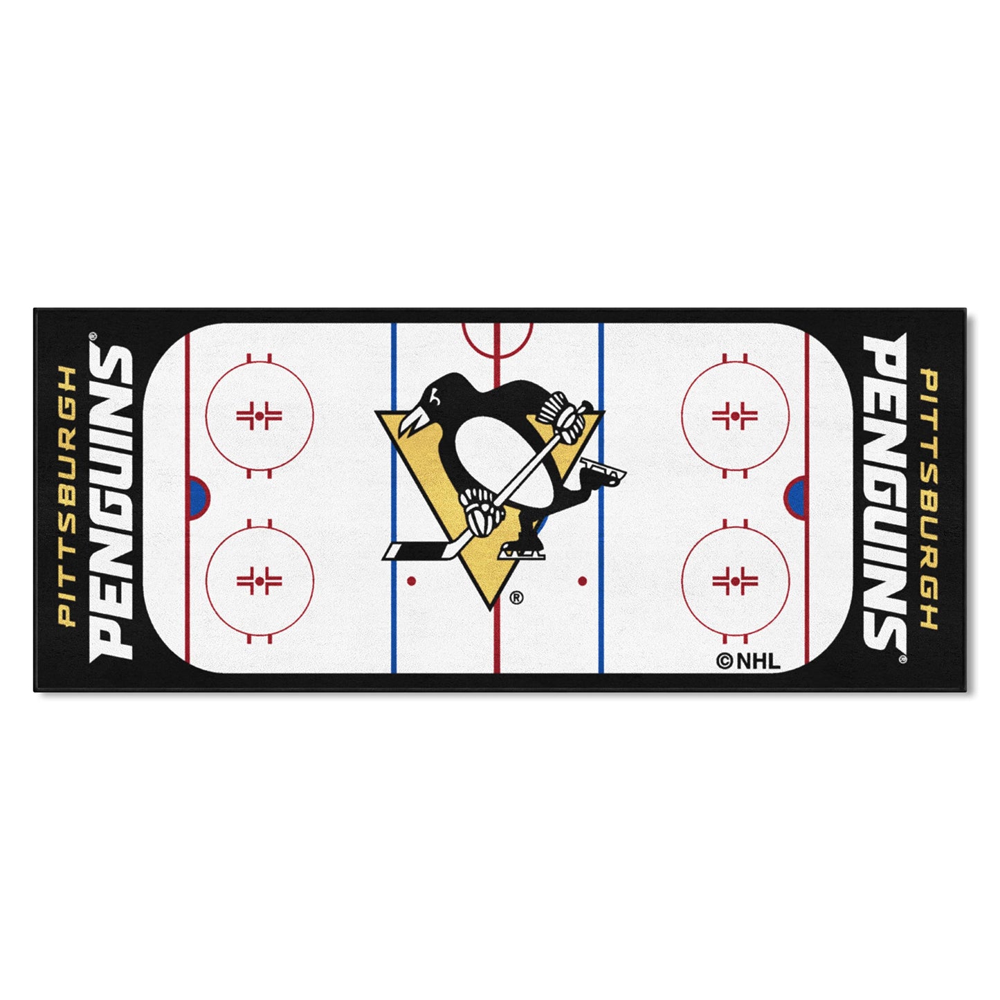 FANMATS NHL Pittsburgh Penguins Nylon Face Football Field Runner , 30x72