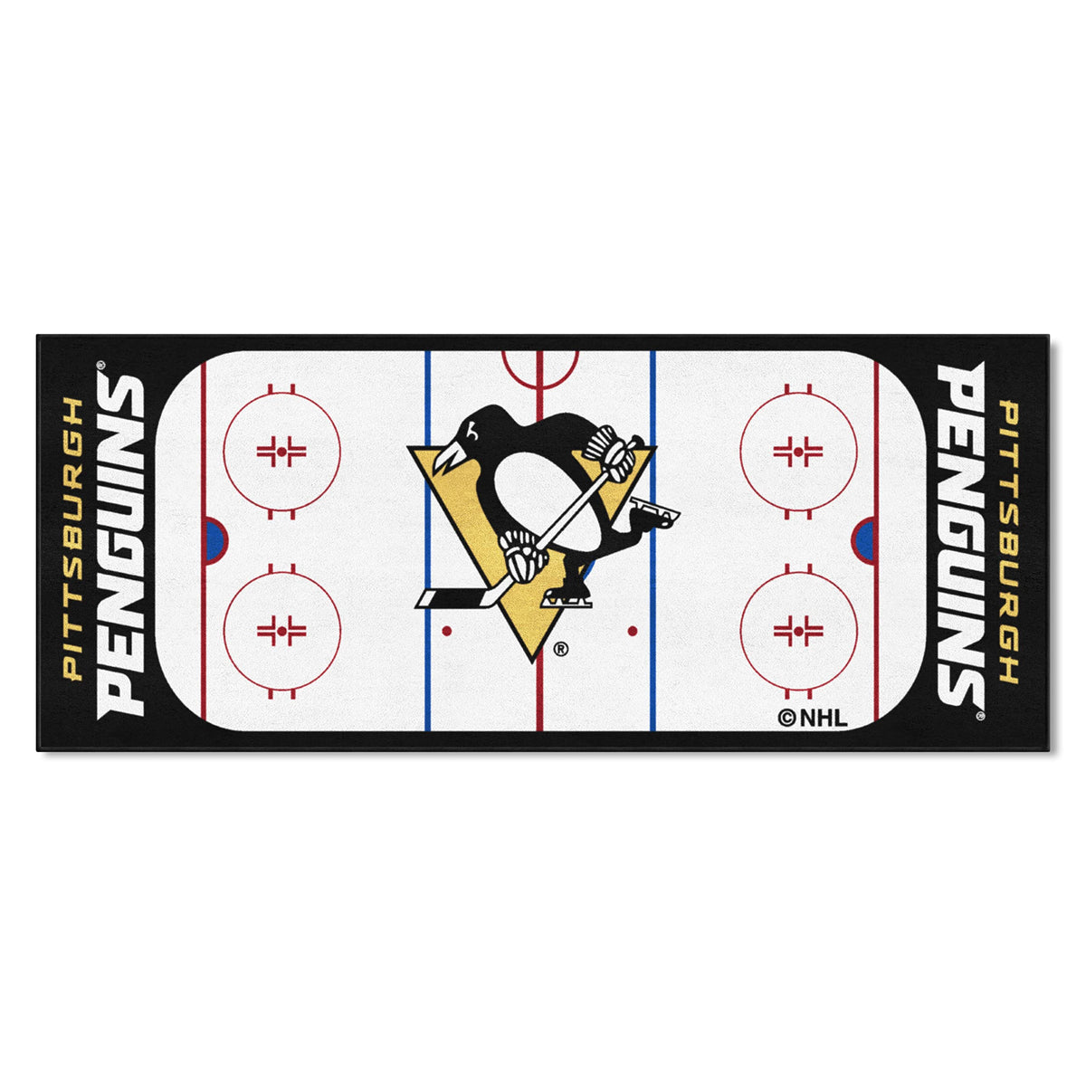 FANMATS NHL Pittsburgh Penguins Nylon Face Football Field Runner , 30x72