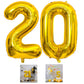 20 Number Balloon Gold 40 Inch Big Foil Mylar 20Th Balloons For 20 Year Old Boy Girl Birthday Party Decorations Wedding Annivers