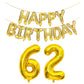 Shuntai 62 Number Balloons 26Th Or 62Nd Happy Birthday Prom Balloons Gold Letters Banner Decorations For Men Women 40 Inch Big G