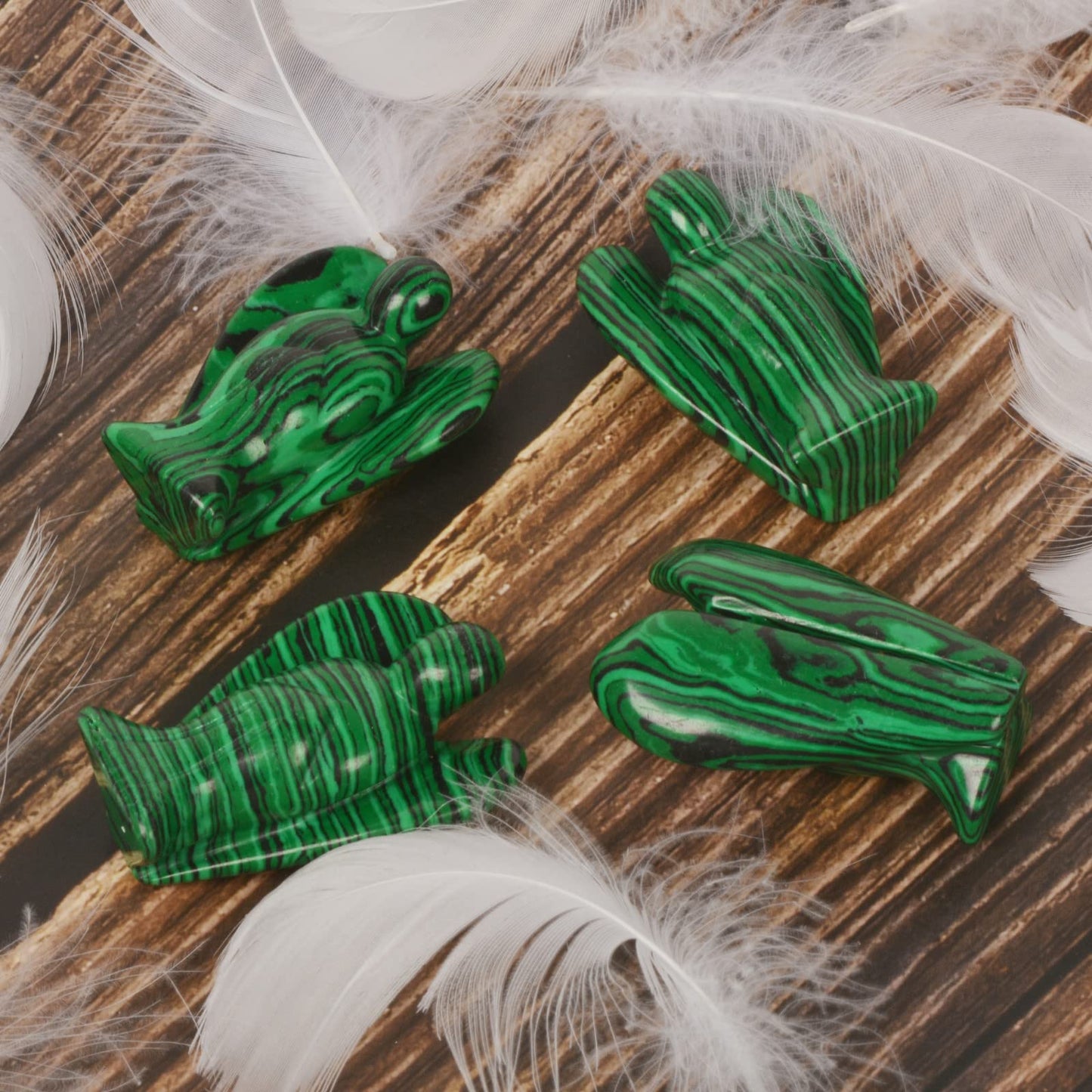 Justinstones Carved Synthetic Malachite Gemstone Peace Angel Pocket Guardian Angel Healing Statue 2 Inch