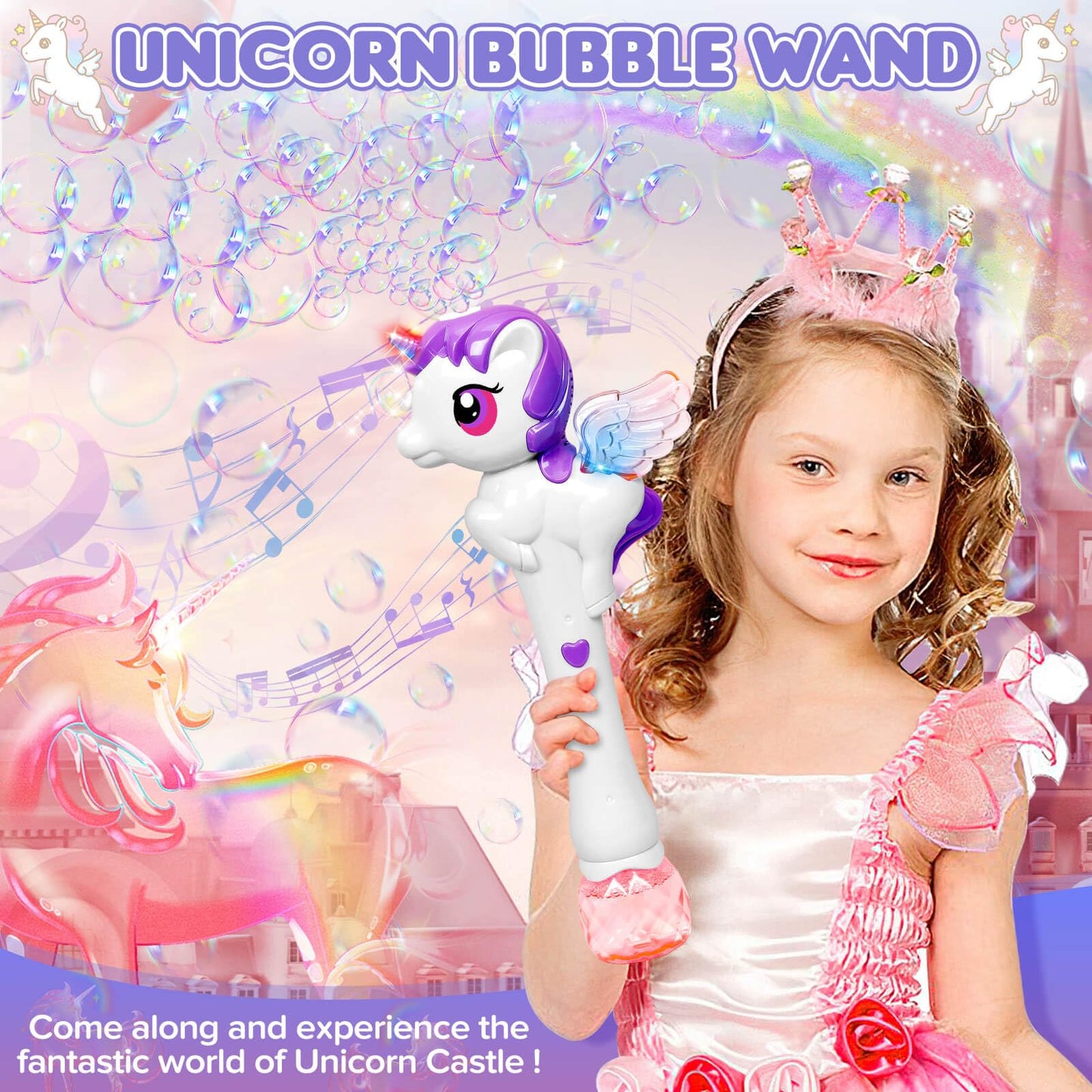 Dolanus Bubble Wands For Kids Toys Ages 3 4 5 6 7 8 Year Old Girl: Unicorn Toys Princess Wand, Toddler Girl Toys Age 3 4-5 6 Years Old, Outdoor Party Birthday Gifts For 3 4 5 Year Old Girl