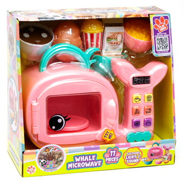Boley Zoo Troop: Whale Microwave - 17pc Playset, Electronic Light & Sound, Animal Shaped Kitchen Appliance, Food Accessories, Pr