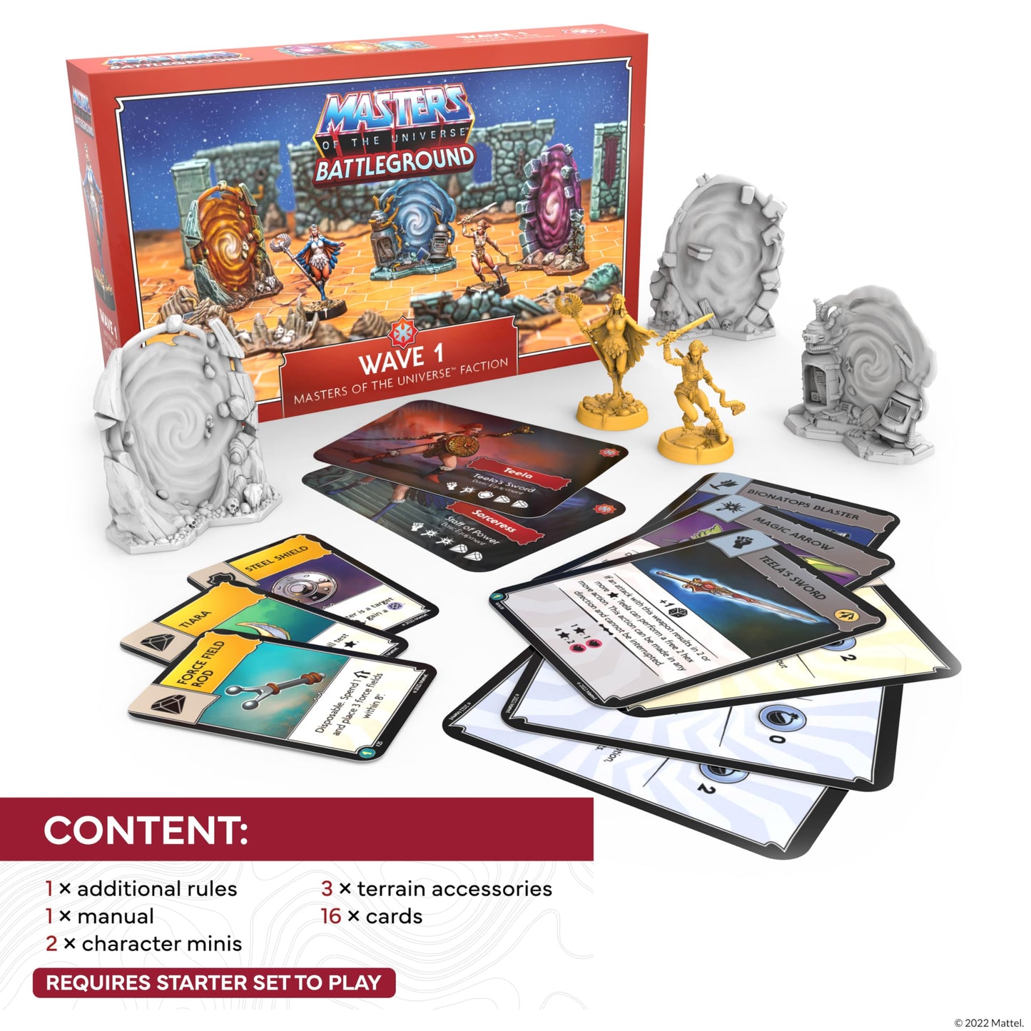 Masters of The Universe Battleground Expansion Set Wave 1 Motu Faction - Includes Warrior Goddess Teela and Sorceress Miniatures
