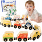 Montessori Toys For Toddler Age 1-3, Toddler Toy Wooden Magnetic Traffic Train Set With Playmat/Storage Bag For Baby Boy, Birthd