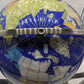 Unique Art 21-Inch Tall Blue Lapis Ocean Table Top Gemstone World Globe With Silver Tripod And Separated State Stones