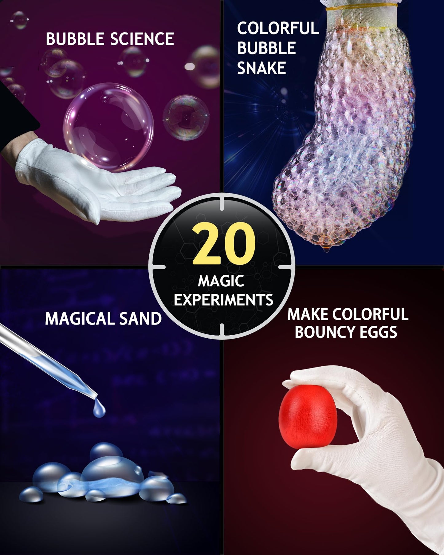 Japace Stem Science Experiment Kits For Kids - Science Learning Toy Gifts For Boys And Girls, 4-In-1 Projects: Earth Science, Ch