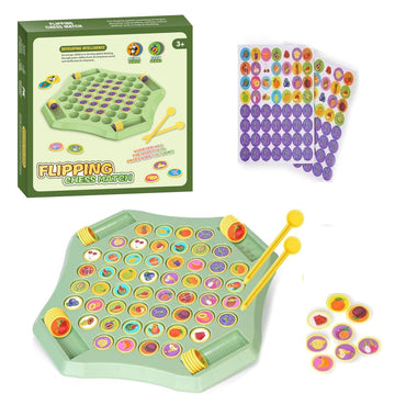 Animal Memory Flip Chess Game - Montessori Matching Puzzle Board For Kids | Fun & Educational Travel Game For Toddlers, Preschoo