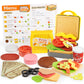 Play Food Toy For 3 4 5 6 Year Old Kids, 35 Pcs Play Kitchen Accessories, Interactive Panini Sandwitch Making Toy With Menu And