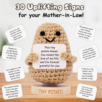 Mother-in-Law Birthday Gifts- Handmade Crochet Potato Doll with 30 Loving Signs for Mother In Law for Christmas, Birthday Apprec
