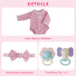 Ekokiz Reborn Baby Dolls Clothes Girl Pink Rabbit Friends Doll Clothes 17-22 Inches Baby Alive Clothes And Accessories For Baby