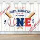Baseball 1st Birthday Decoration, My Rookie Year Banner Backdrop for Boys Baby First Birthday Party Decor, Baseball Rookie of Th
