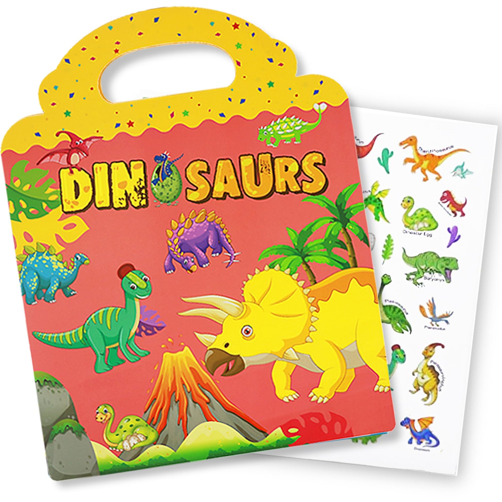 Reusable Sticker Book, Dinosaur Stickers Educational Learning Toys Travel Stickers Activity Books For Toddler Girls Boys Age 3+ Birthday Gifts