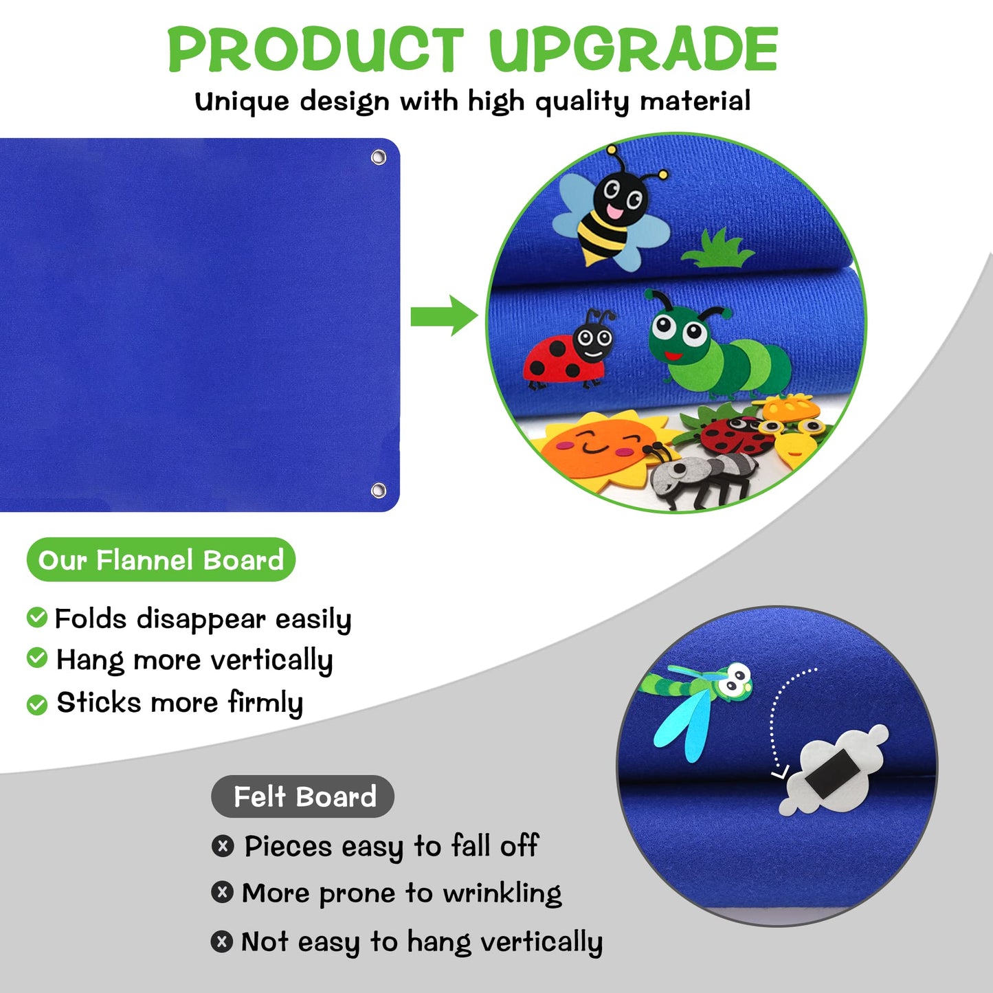 Craftstory Insects & Bugs Flannel Felt Story Board For Toddlers Learning Activities 3.5 Ft Sensory Busy Board With Caterpillar B