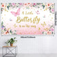 Butterfly Baby Shower Decorations Set A Little Butterfly Is On The Way Photography Backdrop Pink Purple Balloon Garland Arch Kit