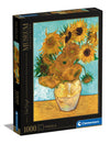 Clementoni 1000 Piece Jigsaw Puzzle, Van Gogh Sunflowers, Large, Cardboard, Multi Color, Model 31438