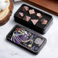 DNDND Metal Dice, 7 PCS Heavy Solid Metallic Flower DND Dice Set with Grogeous Gift Case for D&D Dungeons and Dragon Tabletop Ga