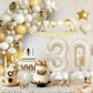 30Th Birthday Decorations Sand White Gold,30Th Birthday Balloon Arch Garland Kit With Happy 30Th Birthday Number 30 Foil Balloon
