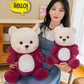 Bilibang Cartoon Plush Teddy Bear Toy, 11" Cotton, Pink Strawberry Bear, Removable Stitchhat
