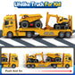 Toddler Boy Toys for 3 4 5 6 7 Years Kids, 25'' Semi Construction Carrier Truck Toy with Excavator and Dump Truck, Friction Powe