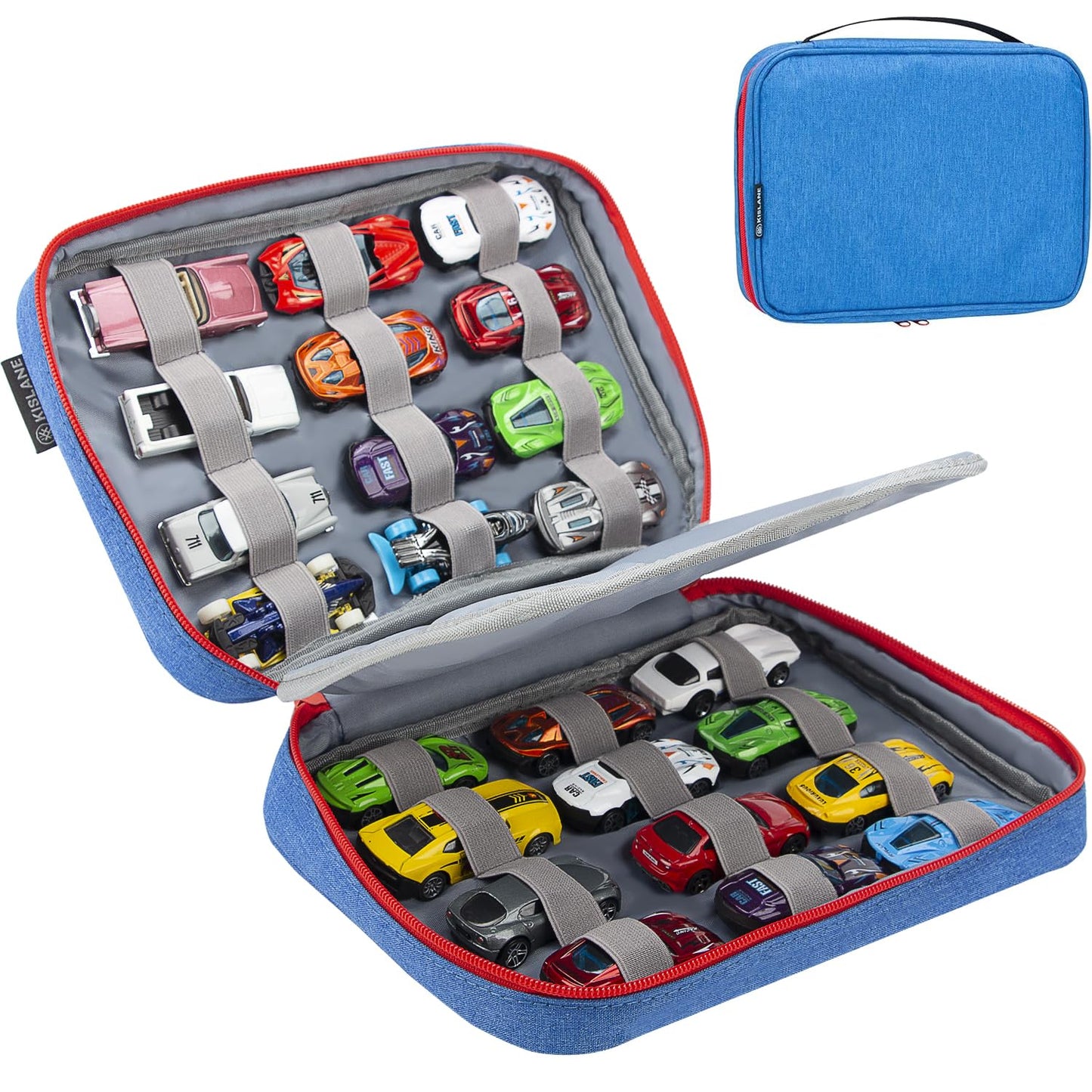 KISLANE 24 Toy Cars Storage for Toy Cars, Storage Case Compatible with 24 Toy Cars, Matchbox Cars, Mini Toys, Toy Cars Storage f