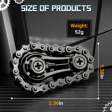 Cool Sprockets Fidget Bike Chain Hand Roller for Anxiety Relief  Assemble Fidget Spinner Ring Toy for Gift  Metal Fingertip Spinning Sensory Toy for mature-themed Kid 4-8 8-12