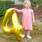 Gold Number 4 Balloon 40 Inch, 4 Balloon Number, 4Th Birthday Decorations, Gold Party Supplies For Boys Girls