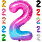 Katchon, Giant Rainbow 2 Balloon Number - 40 Inch | Pink Number 2 Balloon, 2Nd Birthday Decorations For Girl | 2 Galaxy Balloon, Two Year Old Birthday Decorations Unicorn | Galaxy Party Decorations
