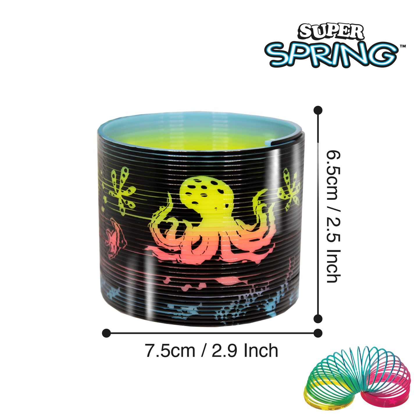 Super Spring - Ocean from Deluxebase. 2.5 Inch Sealife Rainbow Spring Toy. Sealife Slinky Toy and Rainbow Fidget Toy. Great Educ