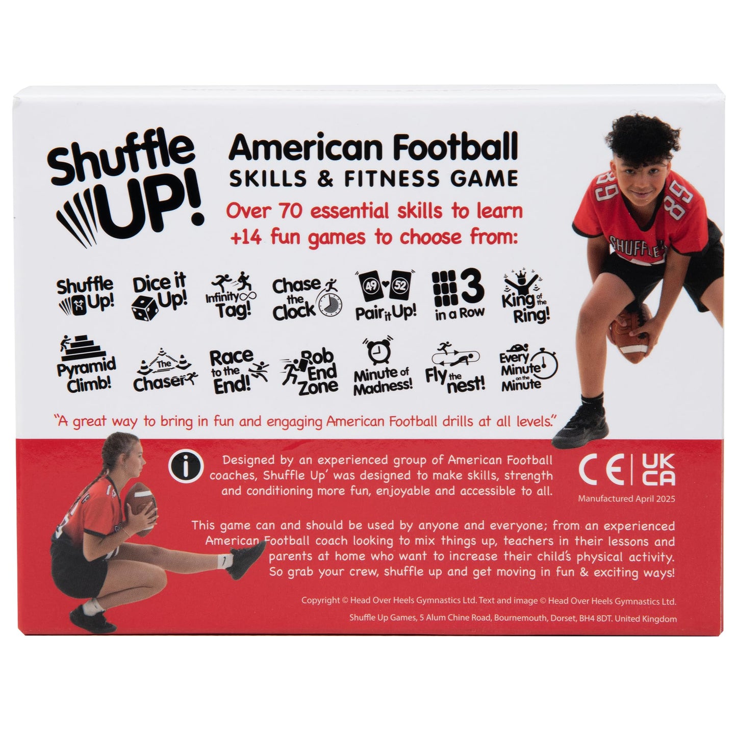 Shuffle Up American Football Card Game - Kids Outdoor Garden Games with 70+ Fun & Active Fitness Workout Cards  American Football Gifts for Boys & Girls  Fun Family Games