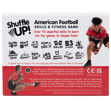 Shuffle Up American Football Card Game - Kids Outdoor Garden Games with 70+ Fun & Active Fitness Workout Cards  American Football Gifts for Boys & Girls  Fun Family Games