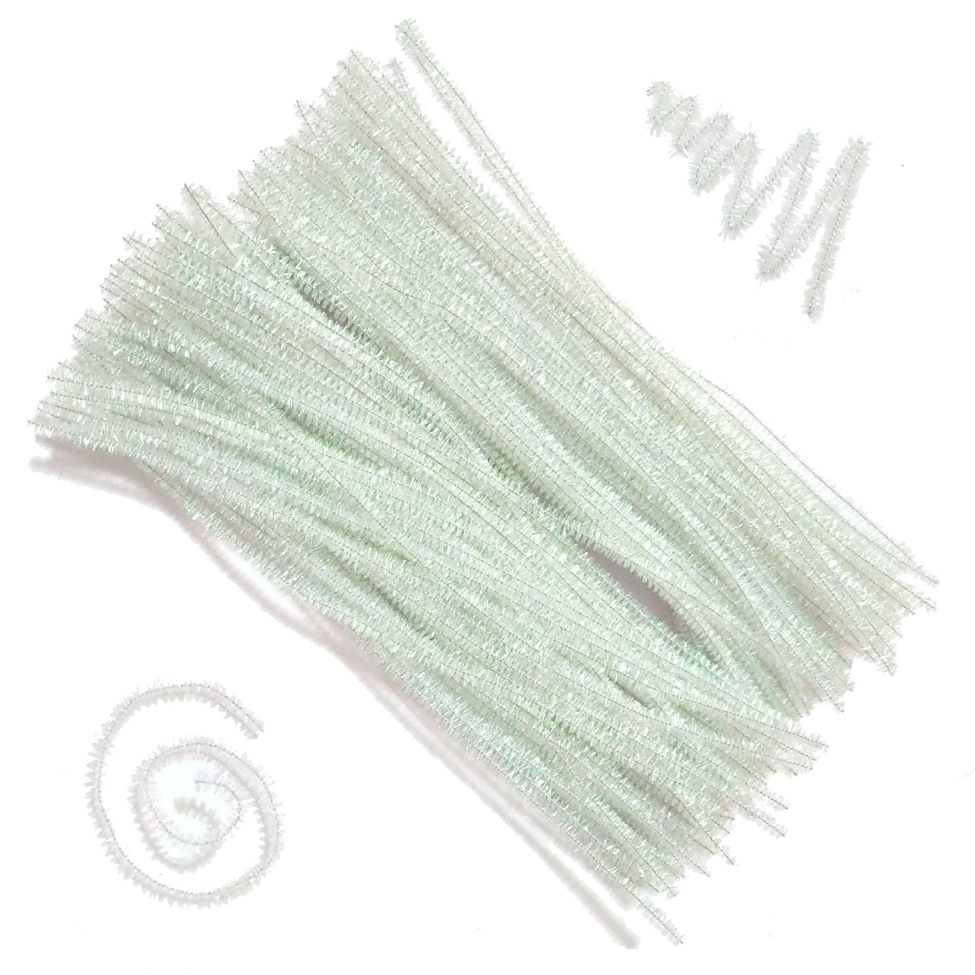 Carykon 200 PCS Glitter Tinsel Creative Arts Stems Pipe Cleaners-12 Inch (Colorful White)