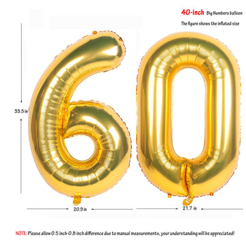 40 Inch Gold Number Balloons Helium Foil Mylar Balloon Birthday Party Banquet Decoration 60