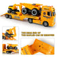 Dwi Dowellin Construction Carrier Truck Toy, 25.6" Excavator & Dump Truck, Yellow, Model 666-68F, for Kids Ages 3-6+