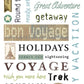 Sandylion SB5X12CL Travel Word Clear Sticker 5.5x12
