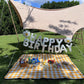 White Happy Birthday Balloons Banner, 3D Mylar Foil Letter Birthday Balloons With 2Pcs Daisy Balloons, Birthday Party Decoration