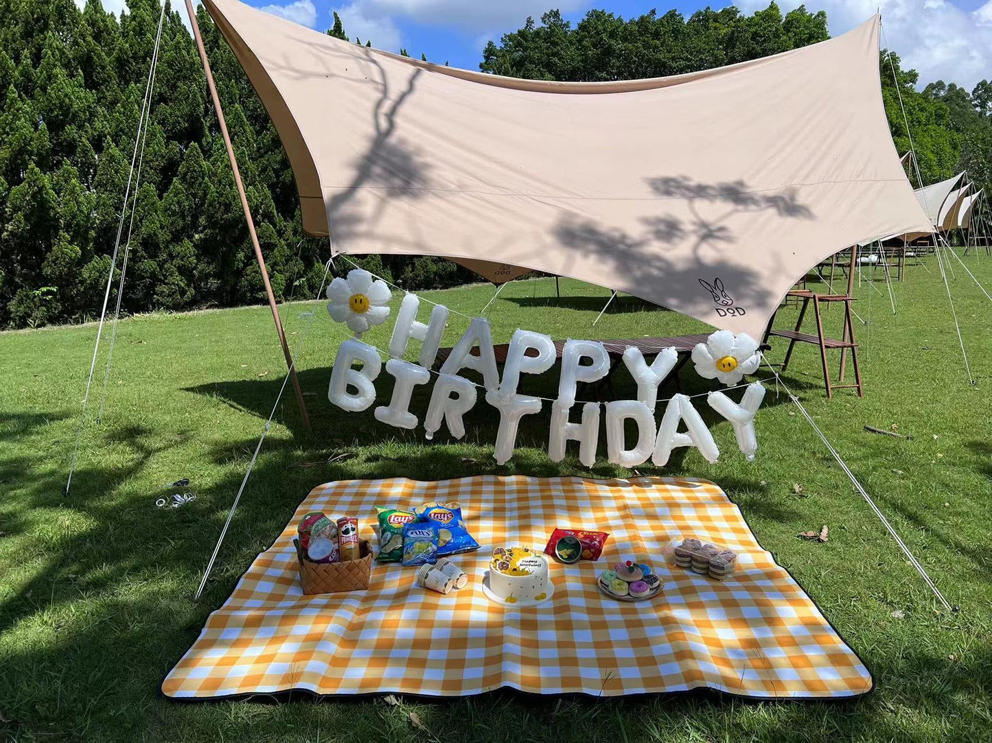 White Happy Birthday Balloons Banner, 3D Mylar Foil Letter Birthday Balloons With 2Pcs Daisy Balloons, Birthday Party Decoration