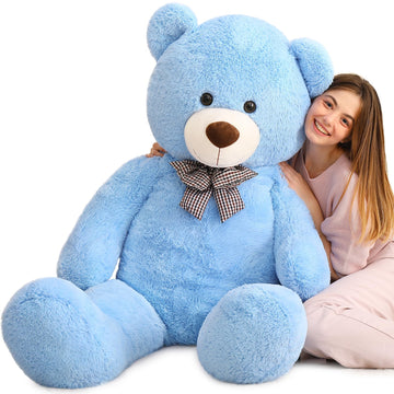Maogolan Large Blue Teddy Bear Jumbo Bear 55 Inch Oversize Huge Stuffed Animal For Boys And Girls