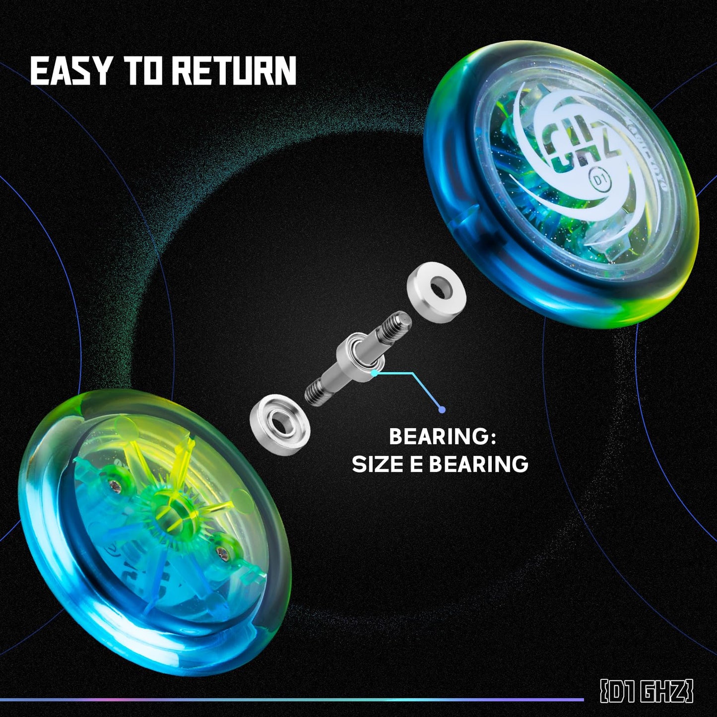 Magicyoyo D1 Ghz Looping Yoyo For 2A Yoyo Trick, Plastic Beginner Yoyo For Kids, Loop Yoyo And Entry-Level Yoyo For Kids Beginners (Blue Yellow)