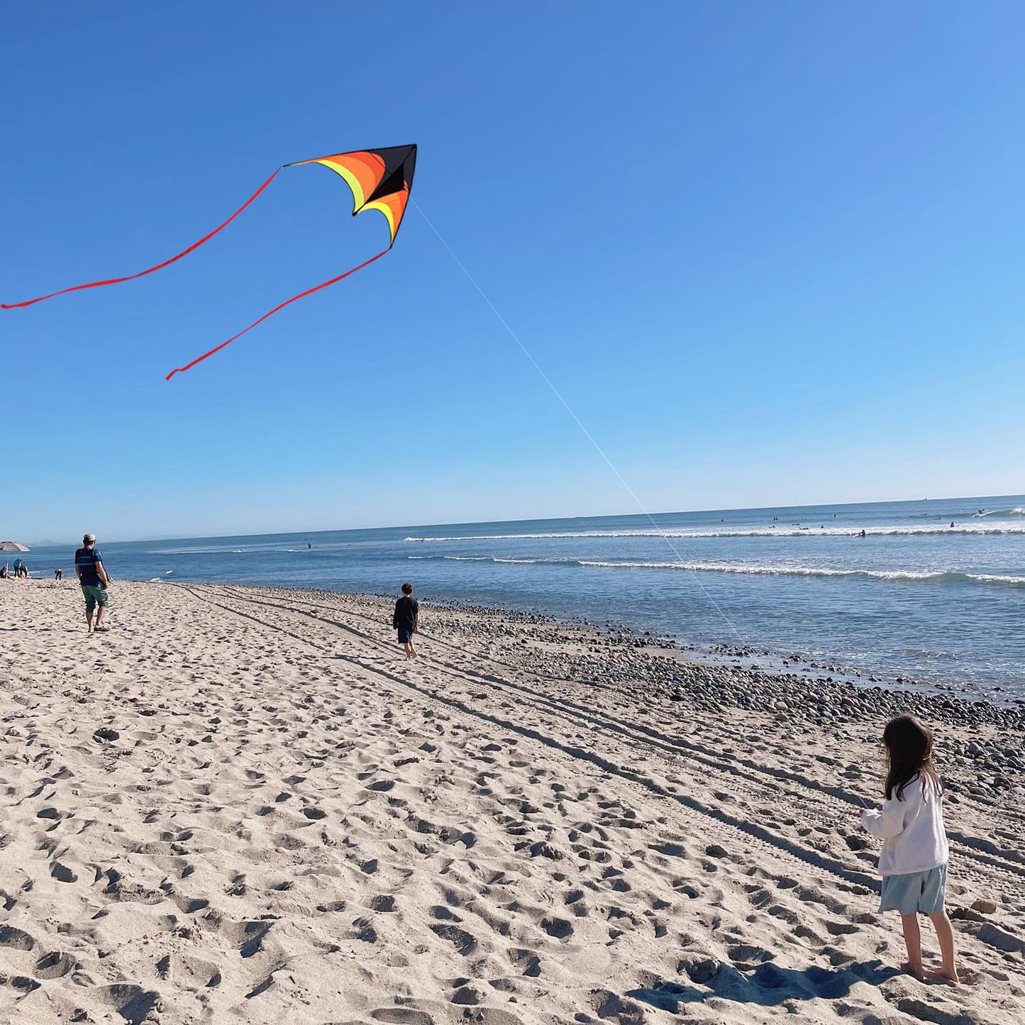 Kaiciuss Delta Kite & Reel Set, Double Delta Kites and Double 7.1 Wheels Included, String Spools Come with Safety Lock and 650 F