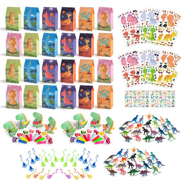 Hursroor Dinosaur Party Favors For 24 Kids, Dinosaur Birthday Party Supplies, Dinosaur Goodie Bags For Birthday Party Favors, Di