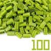 Feleph 100Pcs 2X4 Bricks Lime Pieces Parts Classic Building Kit Creative Play Set Blocks Toy Accessories Basic Compatible With 3001 Major Brands