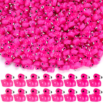 100pcs Mini Resin Flamingos Ducks - Cute Tiny Pink Flamingos Ducks to Decorate for Garden Lawn, Cake, Yard, Fairy Garden, Dollho