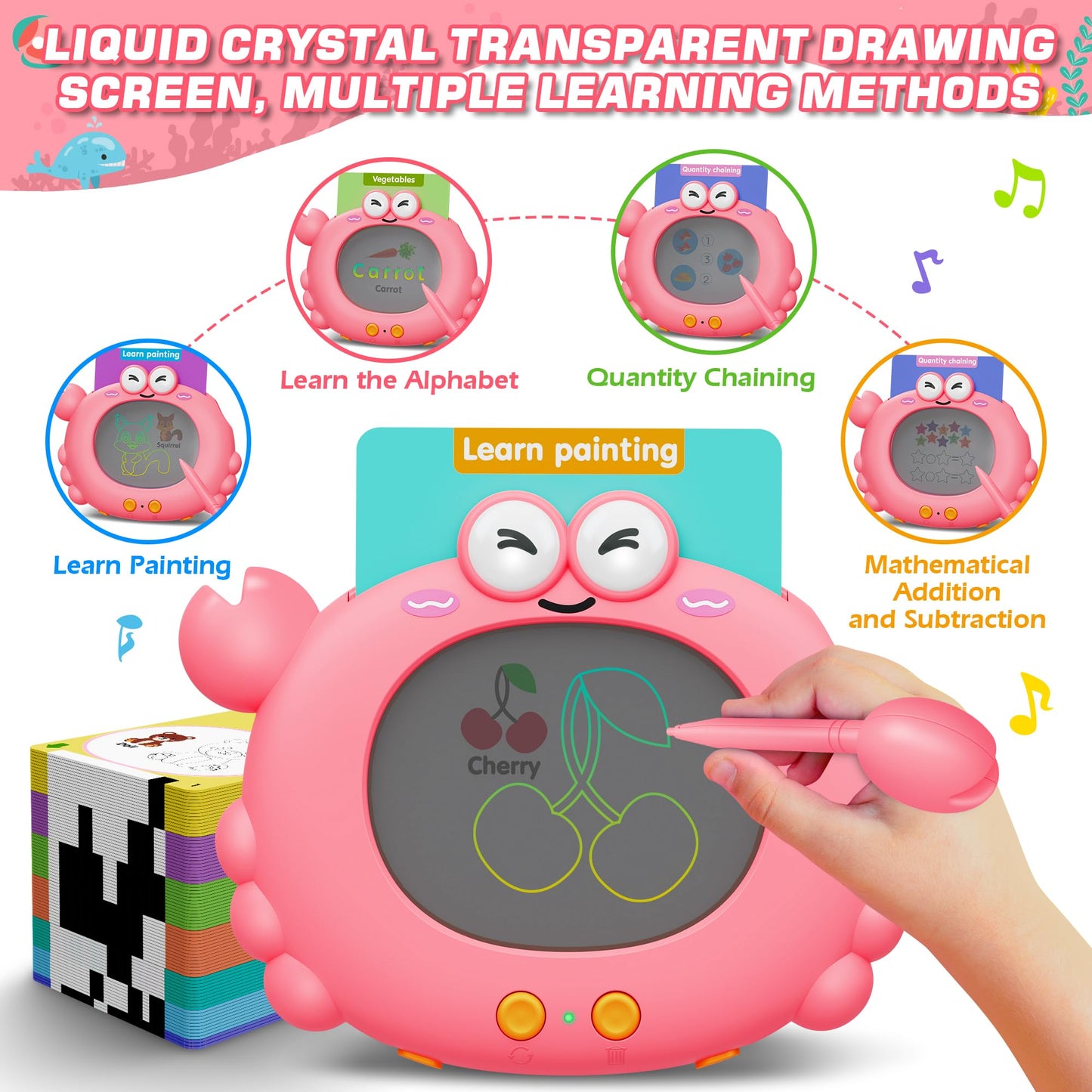 Talking Flash Cards,Kids Toddler Flash Cards With 224 Pages,Writing, Drawing,And Math,Autism Sensory Toys,Speech Therapy Toys,Le