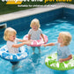 CACSPS Inflatable Pool Float Ring for Kids mature-themeds - 3 Pack 90cm (35) Swimming Tube  Durable Beach & Lake Water Toy (Blue+Pink+Green)