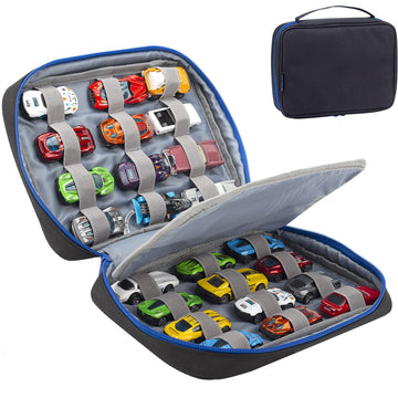 Kislane 24 Toy Cars Storage For Toy Cars, Storage Case Compatible With 24 Toy Cars, Matchbox Cars, Mini Toys, Toy Cars Storage For Kids, Bag Only (Black)
